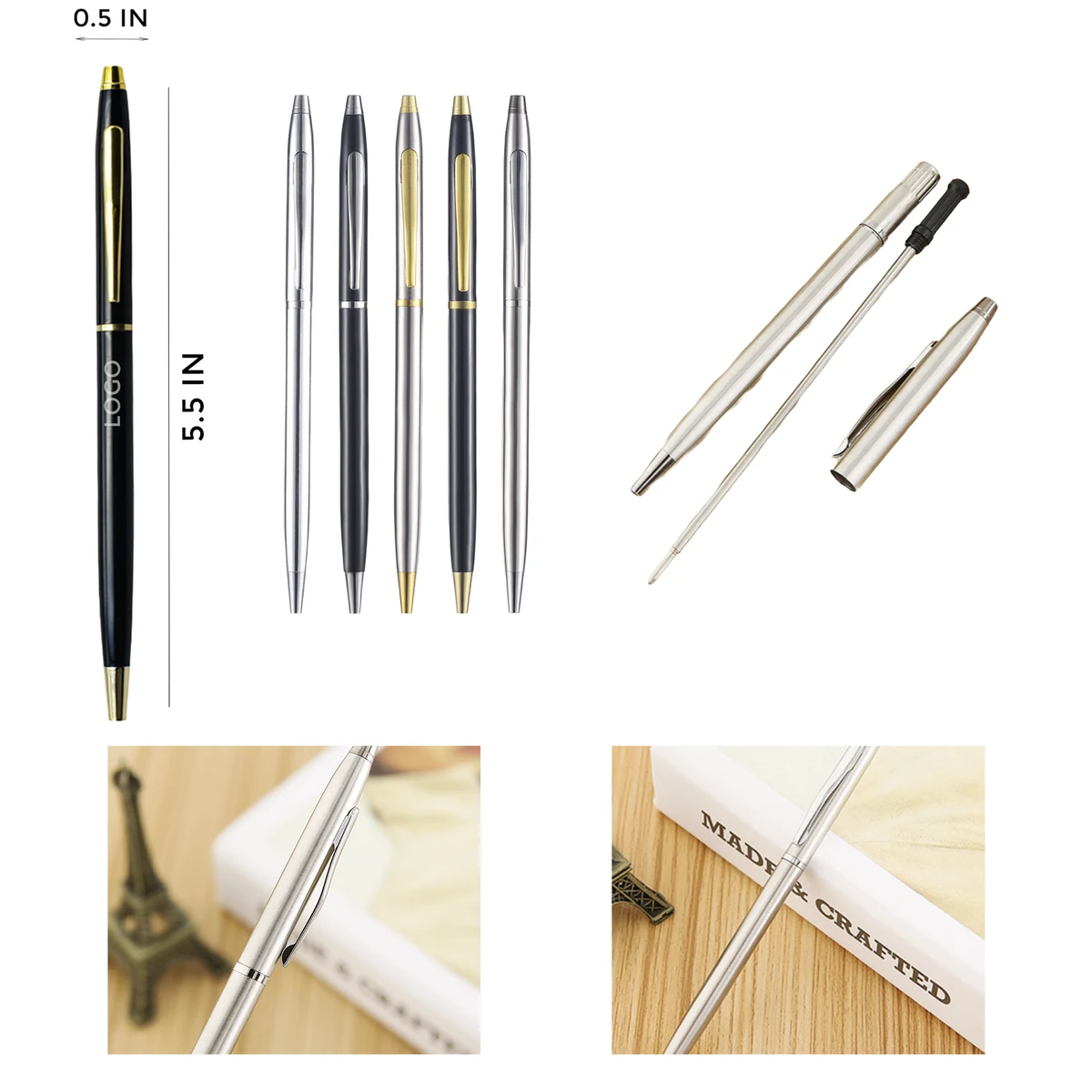 MOQ 10 PCS Stylish Metal Twist Action Pen 1