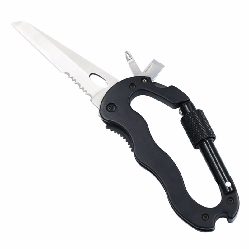 Multi-Tool Carabiner With Knife