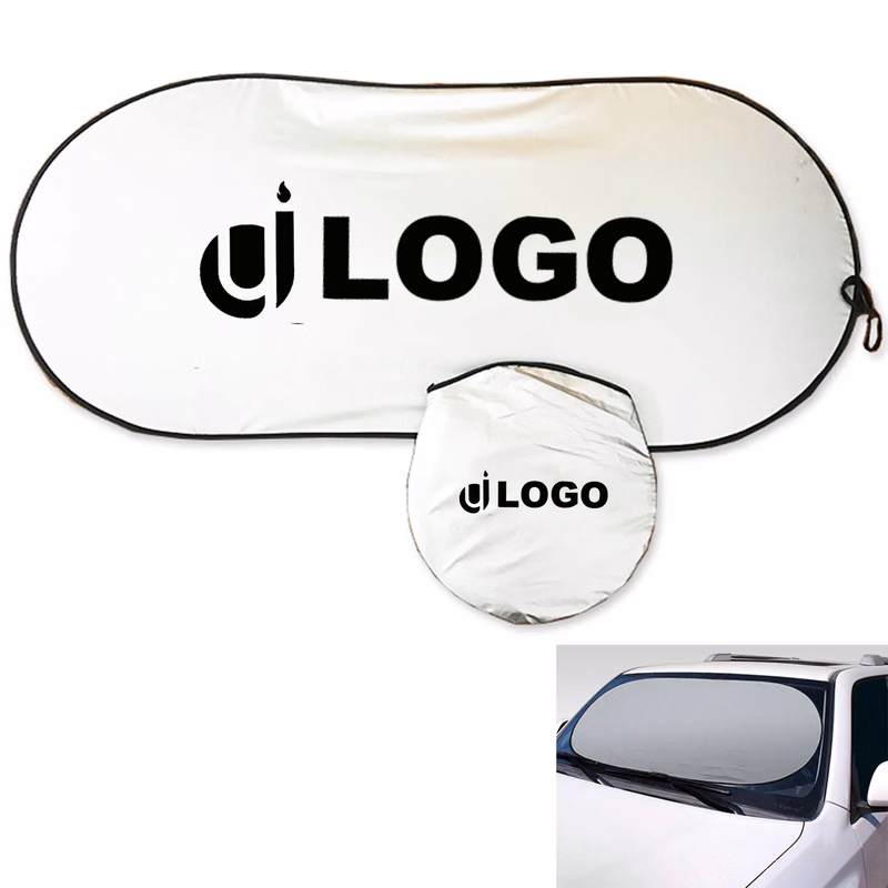 170T Polyester Car Windshield Sun Shade With Storage Pouch