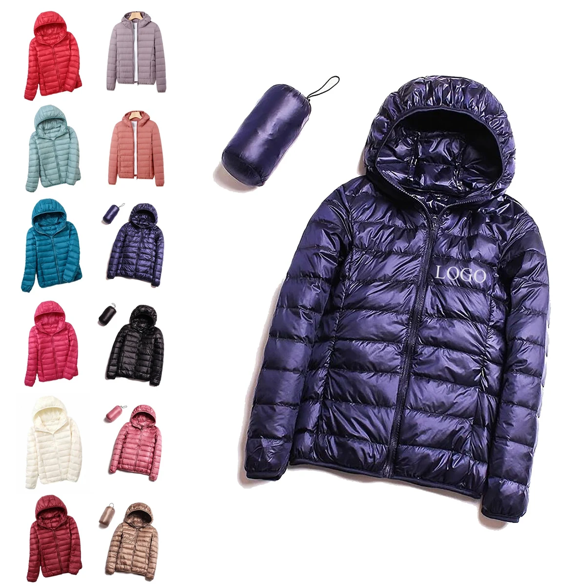 Women Hooded Short Down Jacket 1