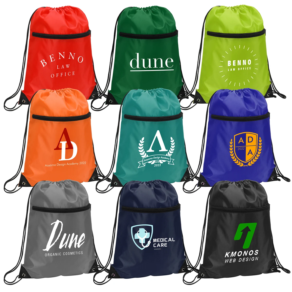 Sports Drawstring Backpack With Zipper Pocket (Ocean) 1