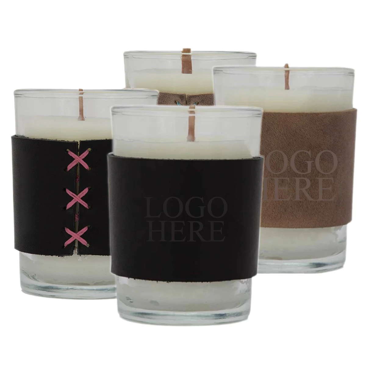 Leather Sleeve Scented Candle 1