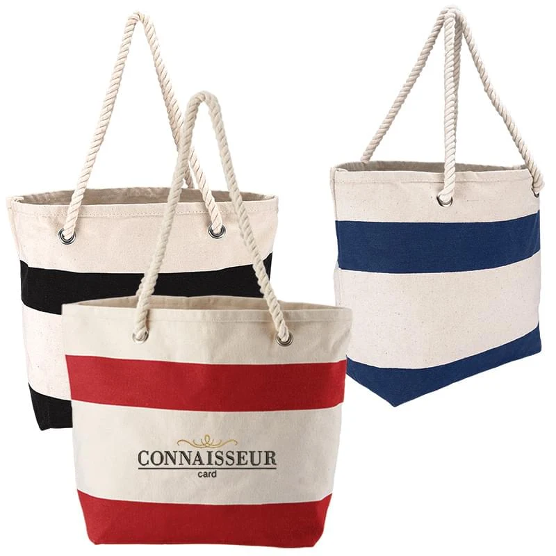 Cotton Resort Tote with Rope Handle, custom tote bag with logo imprint 1