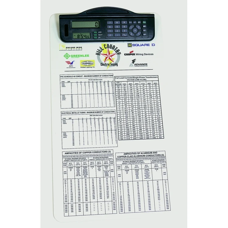 Legal Size Clipboard w/ Dual Power Calculator/ Clock Clip 1