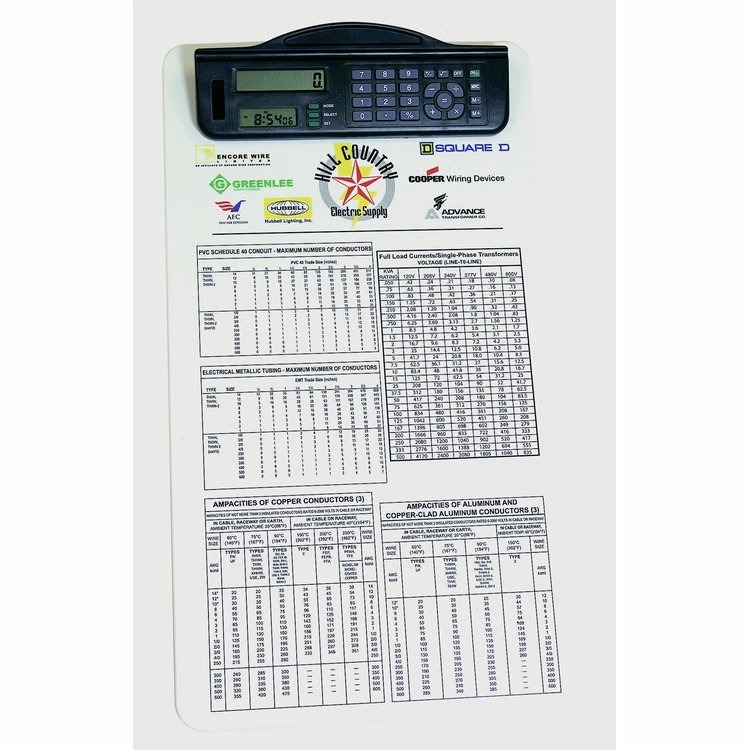 Legal Size Clipboard w/ Dual Power Calculator/ Clock Clip