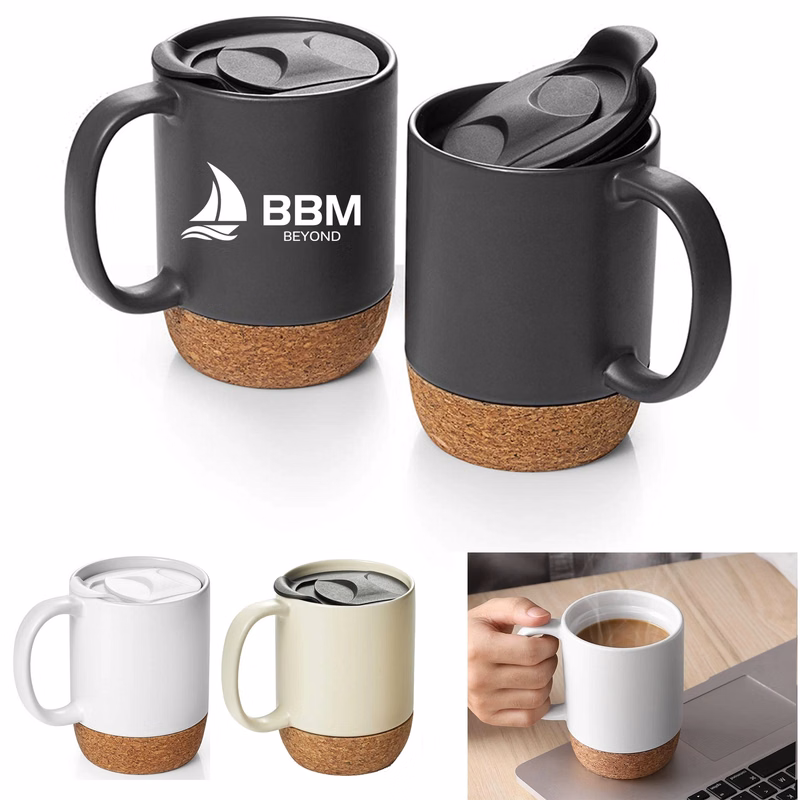 15oz Ceramic Coffee Mug w/ Lid