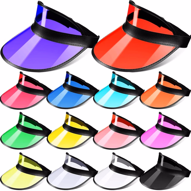 Unisex Transparent Tourist Visor Sun Clear Cap Poker Hat