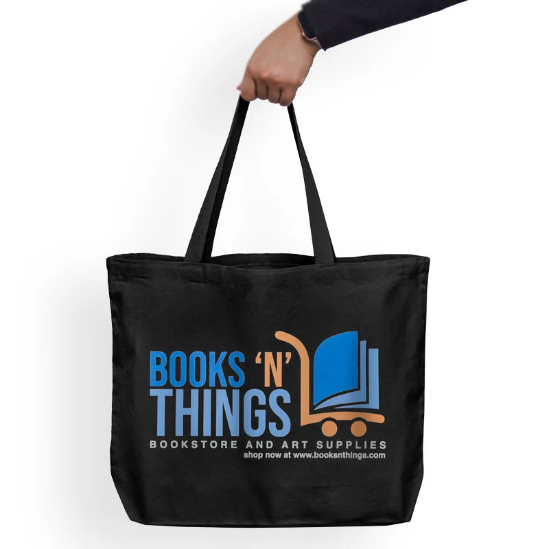 Custom Large Grocery Cotton Tote Bags, custom tote bag with logo imprint 1