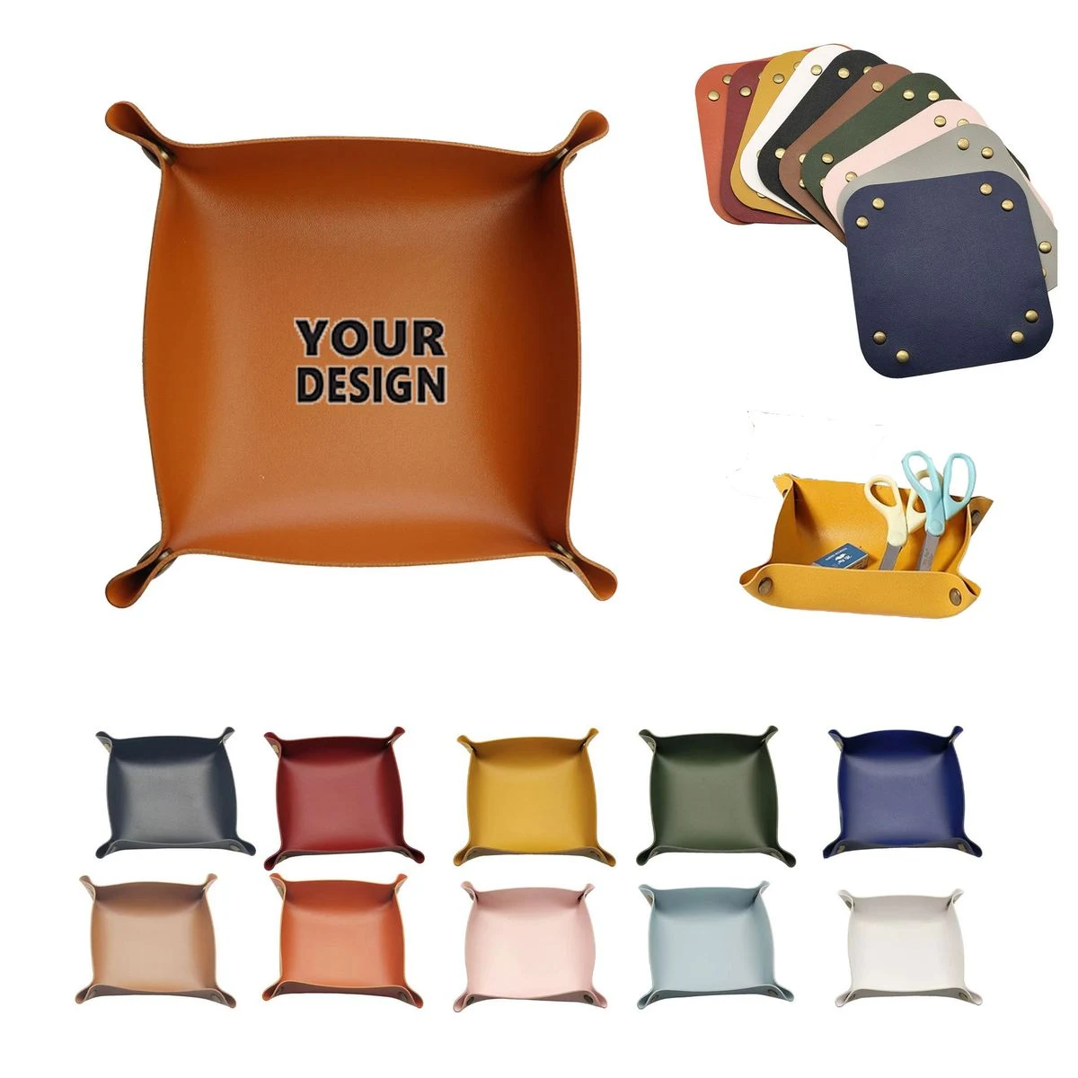 Foldable PU Storage Tray Box 1