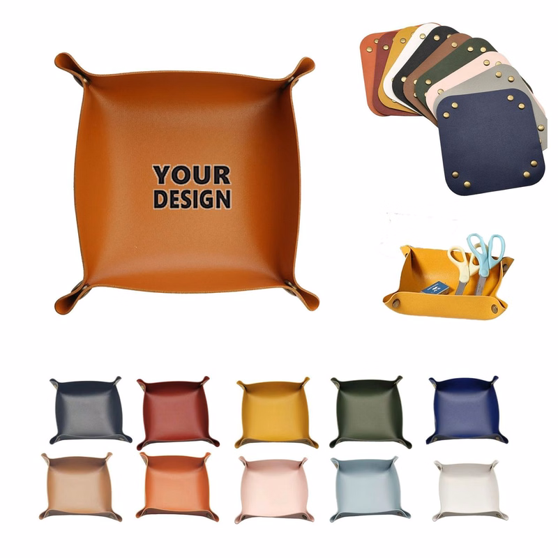 Foldable PU Storage Tray Box