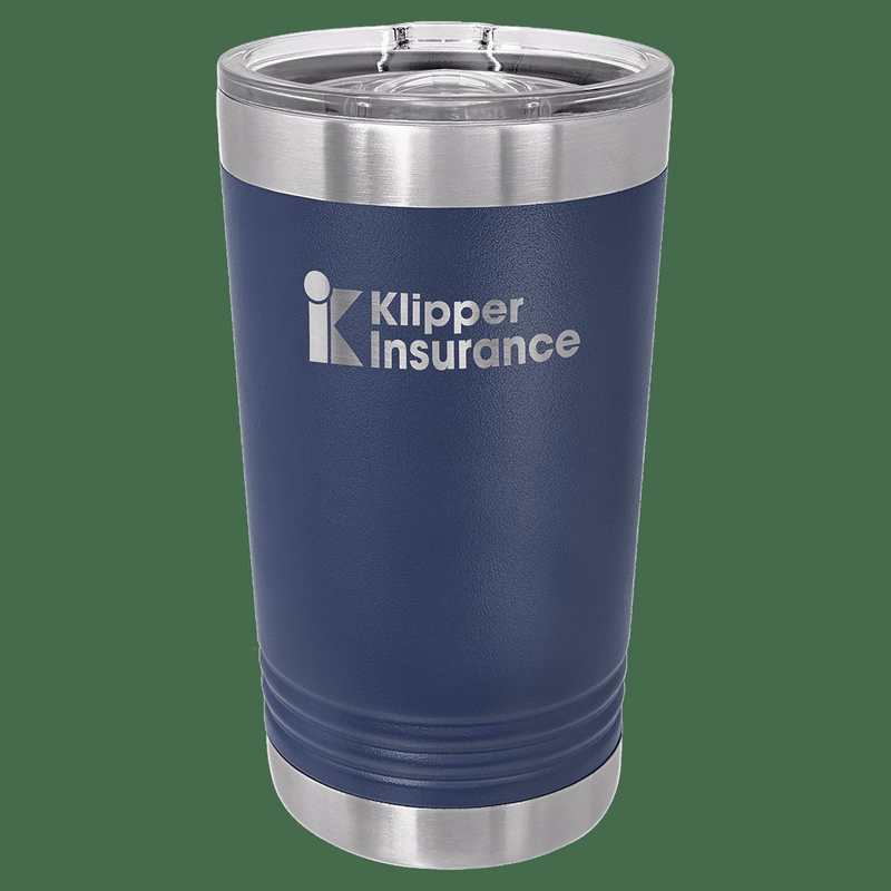 16 oz. Navy Blue Laser Engraved Polar Camel Pint Tumbler w/Slider Lid