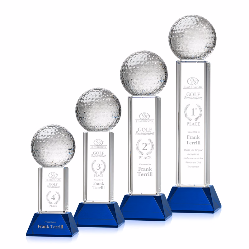 Golf Ball Award on Stowe Base - Blue