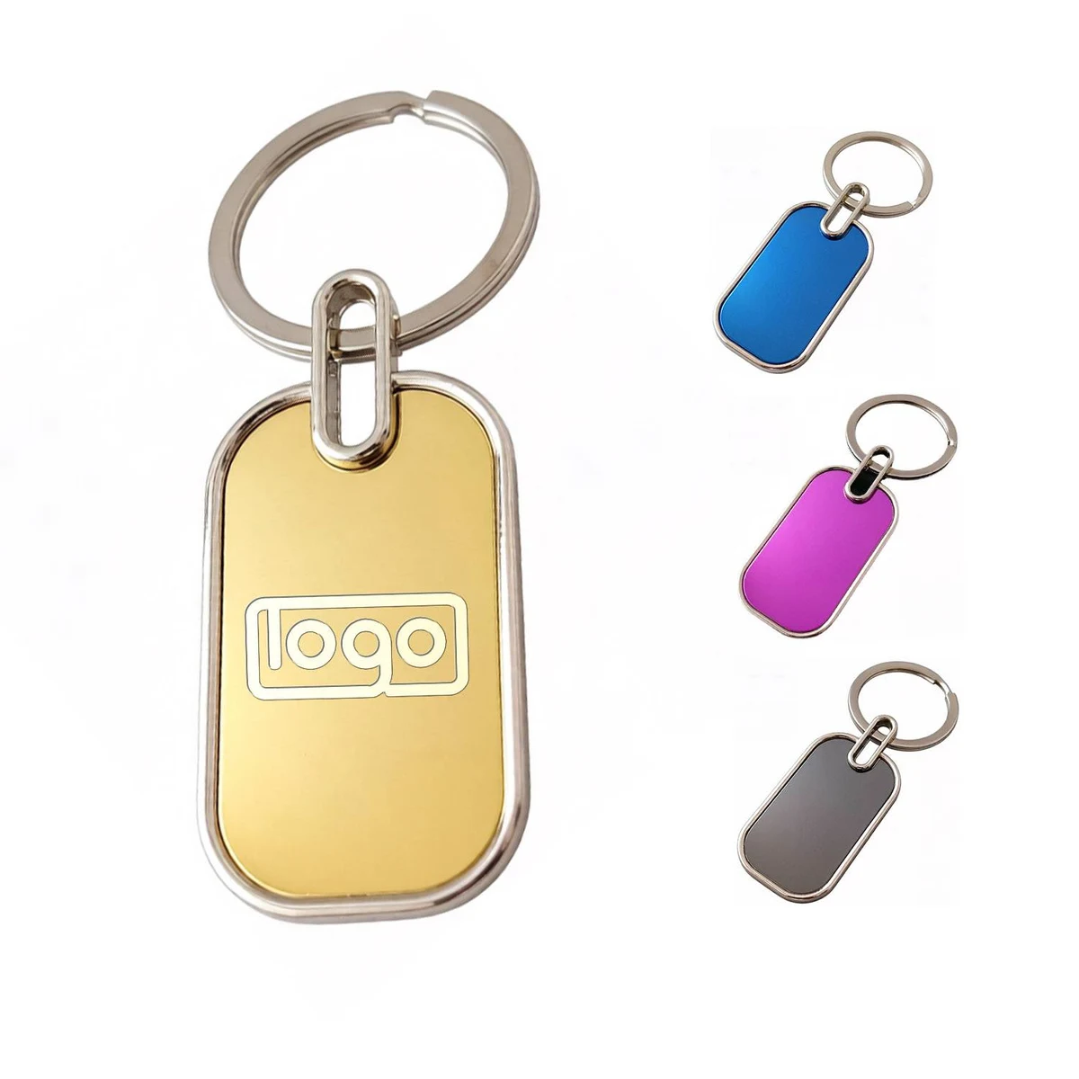 Rectangular Metal Key Tag 1