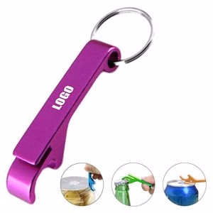 Stylish Aluminum Bottle Opener Keychain With Metal Split Ring