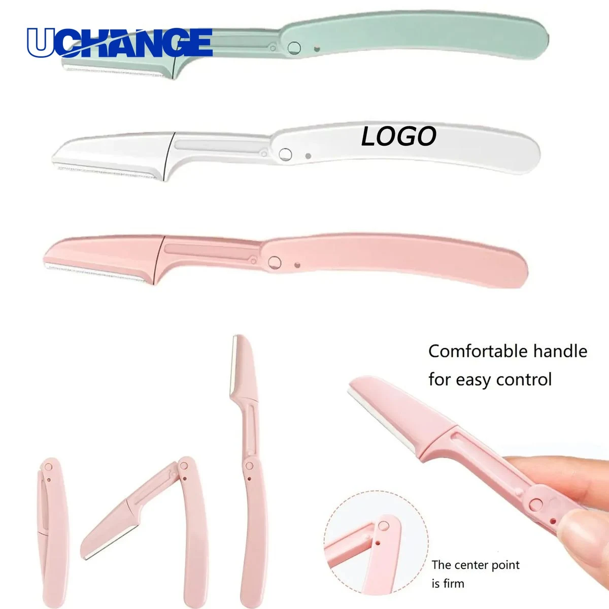 Folding Eyebrow Trimmer with Replaceable Blades Grooming Tool for Travel 1