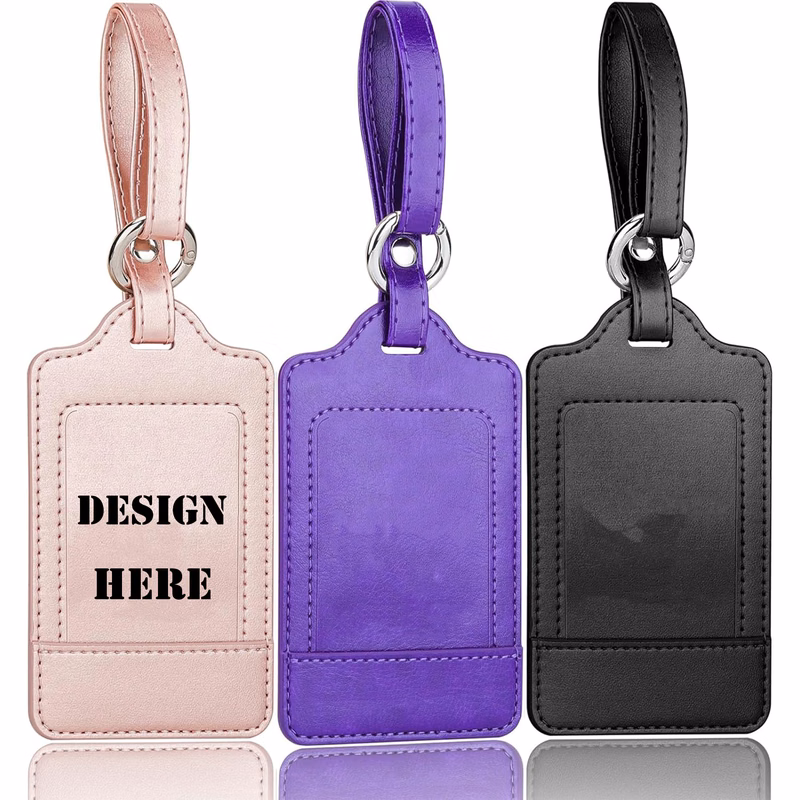 MOQ 50pcs PU Leather Luggage Tag