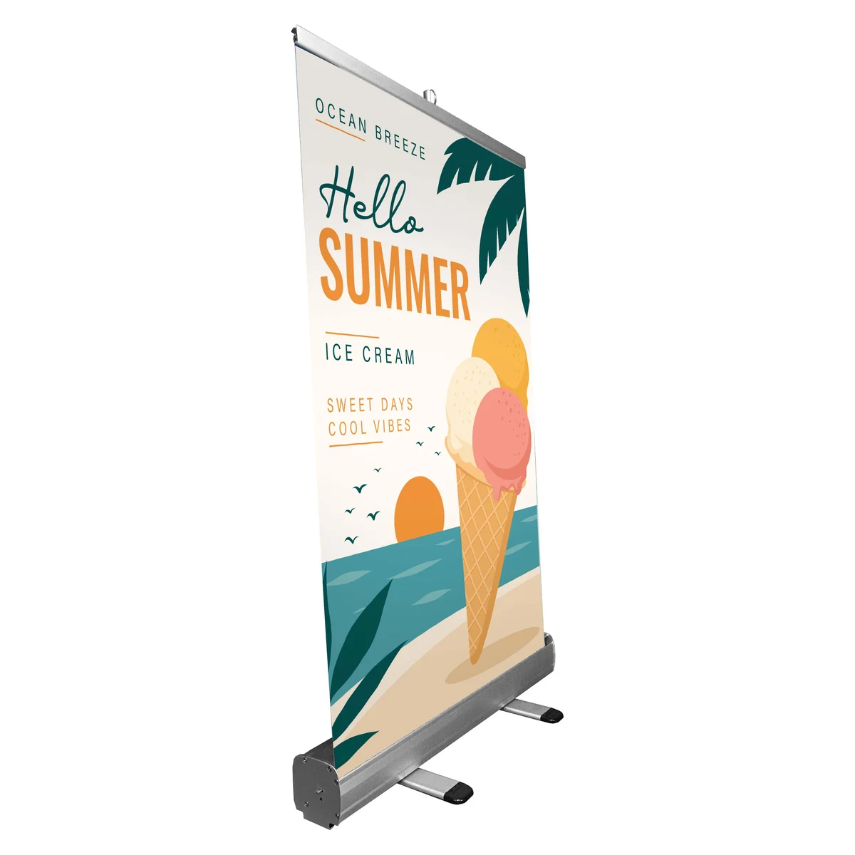 24 in. x 40 in. Pop-up / Roll-Up Retractable Banner & Stand (Full Color) 1