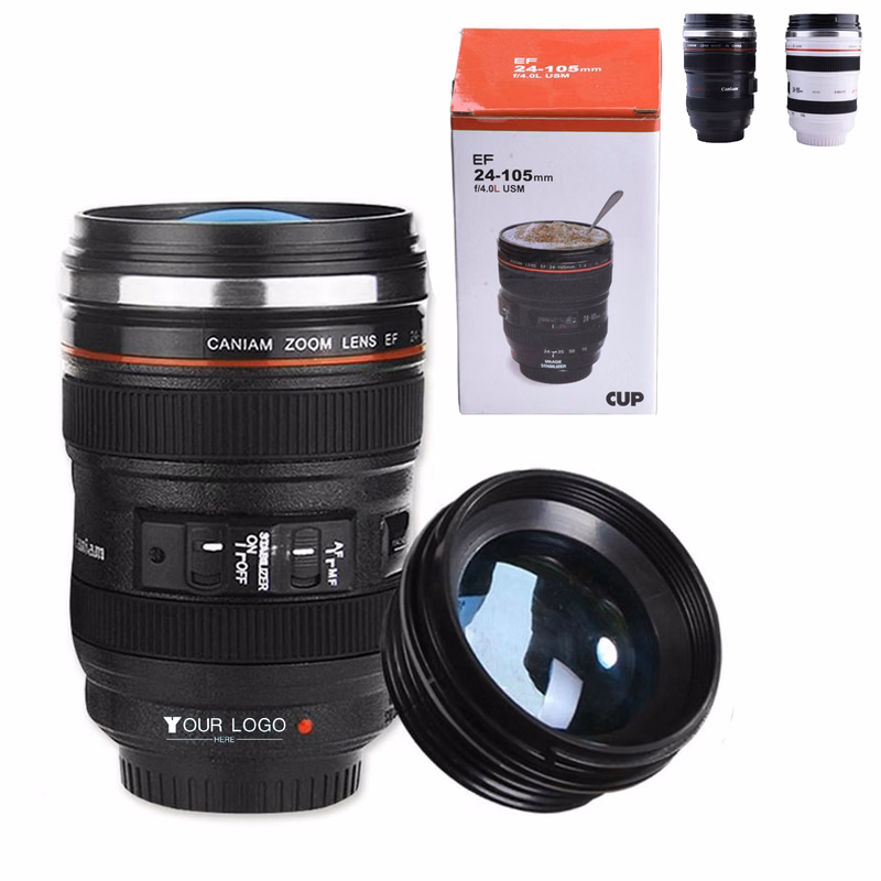 Camera Lens Stainless Steel Thermos Coffee Mug