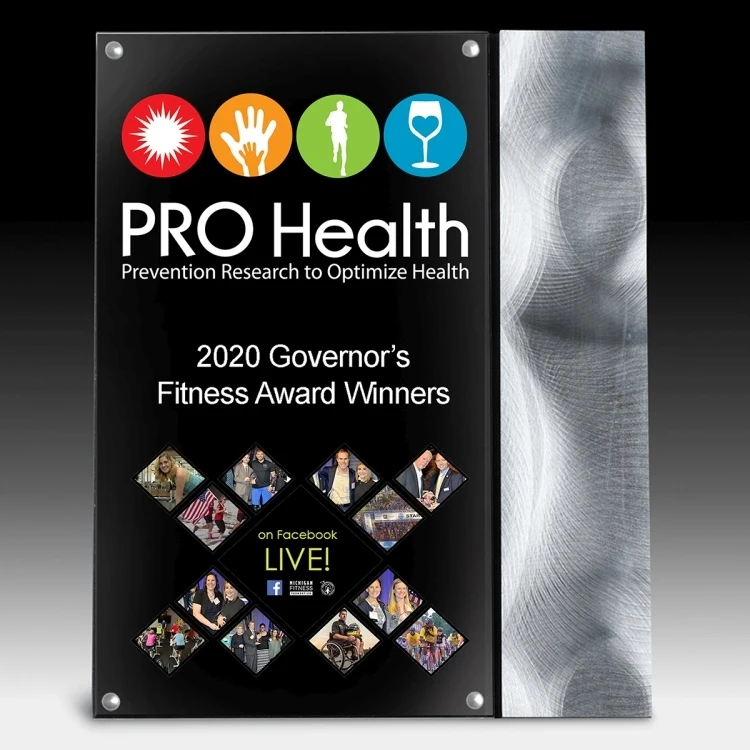 Striped Metal Plaque - 4 Color Process - (8" x 10" x 1/2") 1