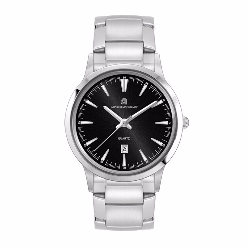 WC4075 22MM STEEL SILVER CASE, 3 HAND MVMT, BLACK DIAL, DTE DISPLAY, SILVER BRACELET, FLAT MINERAL CRYSTAL,
