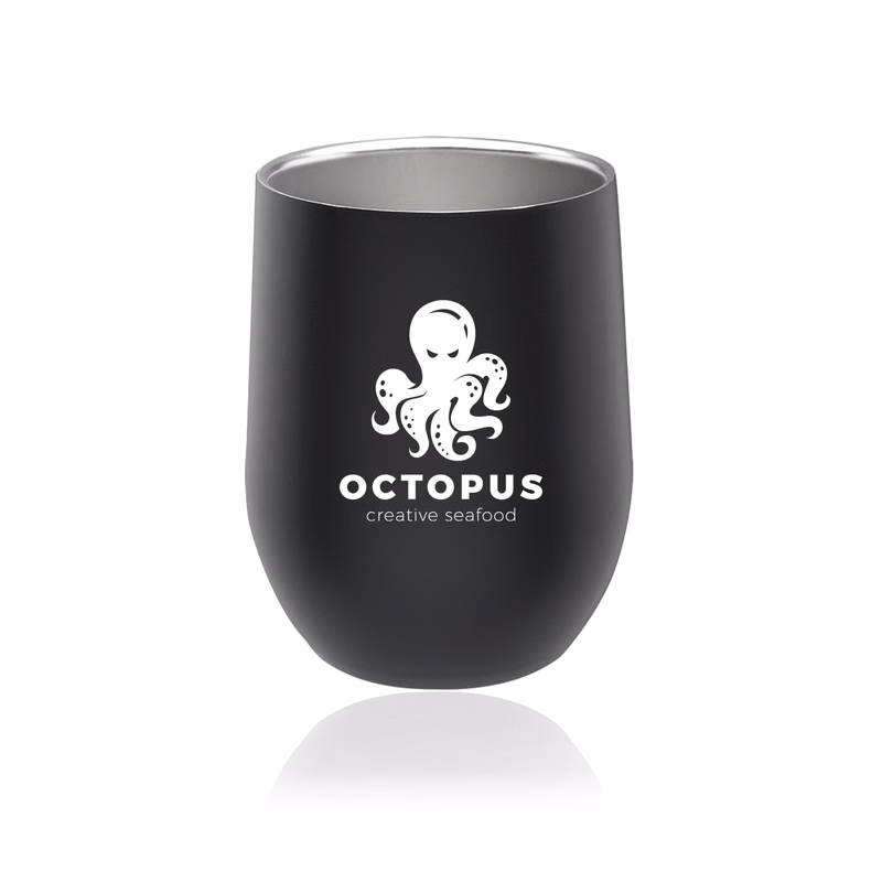 11 oz. Steward Stainless Steel Stemless Wine Glass (1 Color Imprint)