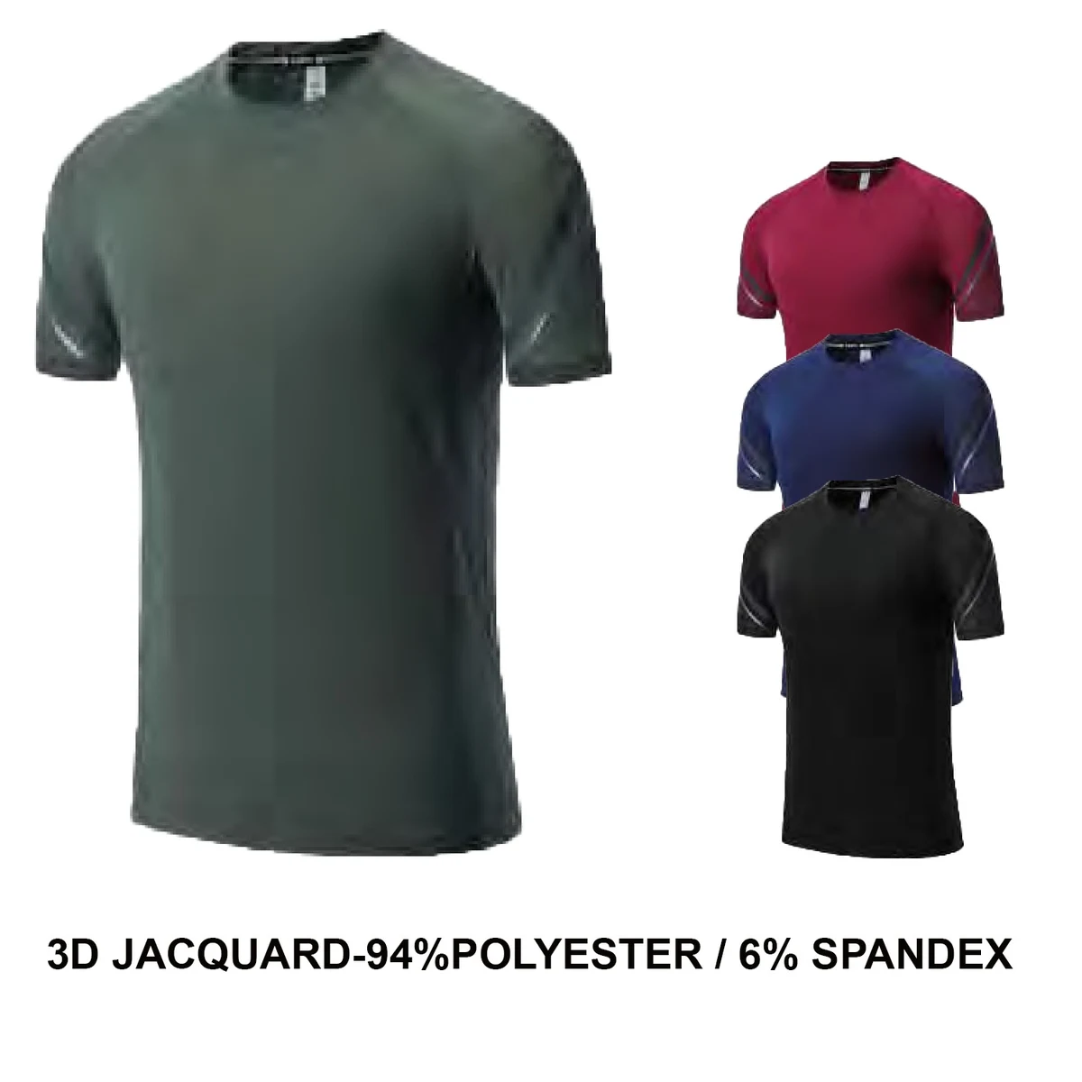 Men's Running Short Sleeve T-Shirt - Stock Style 6 1