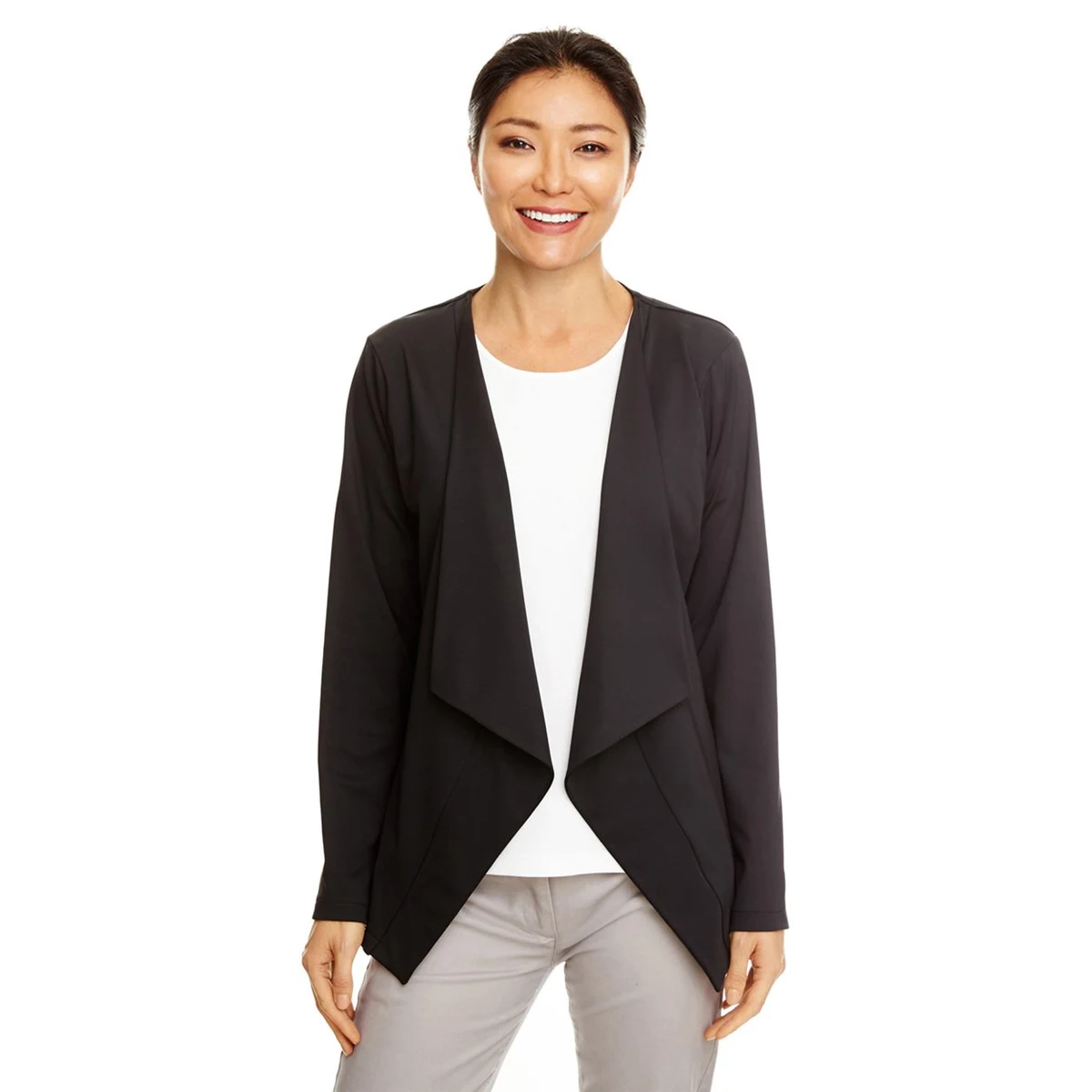 Women's Perfect Fit™ Draped Open Cardigan Blazer - DP465W 1