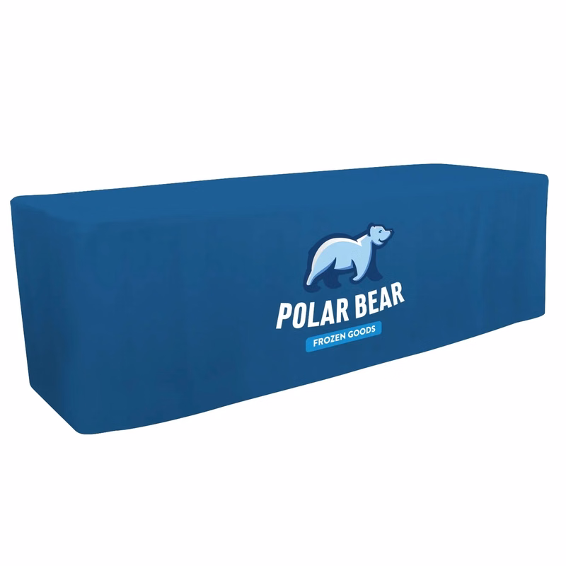 8' 4-Sided Fitted Standard Table Cover (Dye Sublimation)