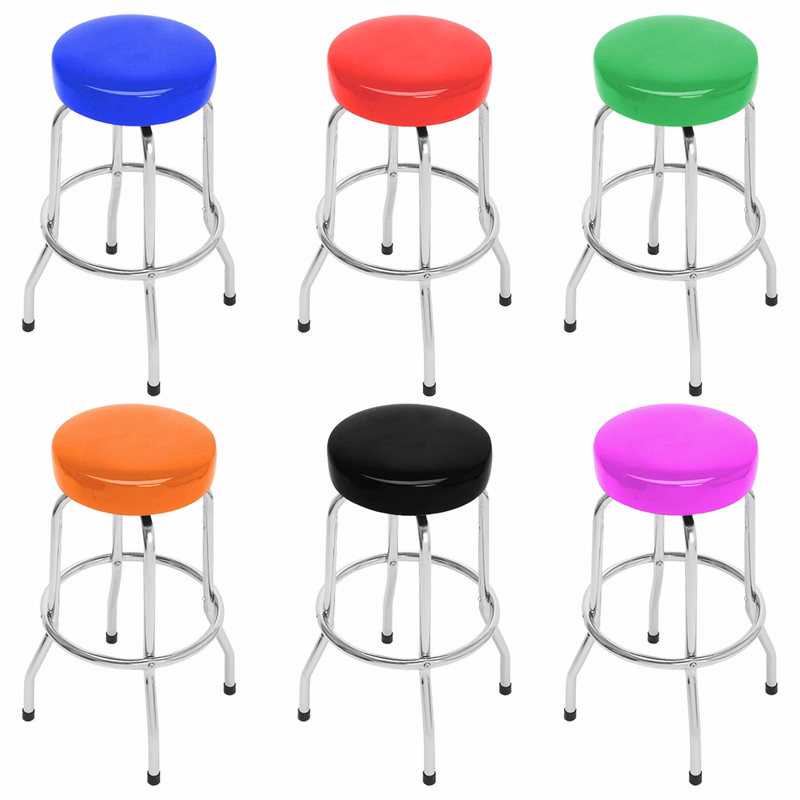 25" H Iron Backless Swivel Bar Stool