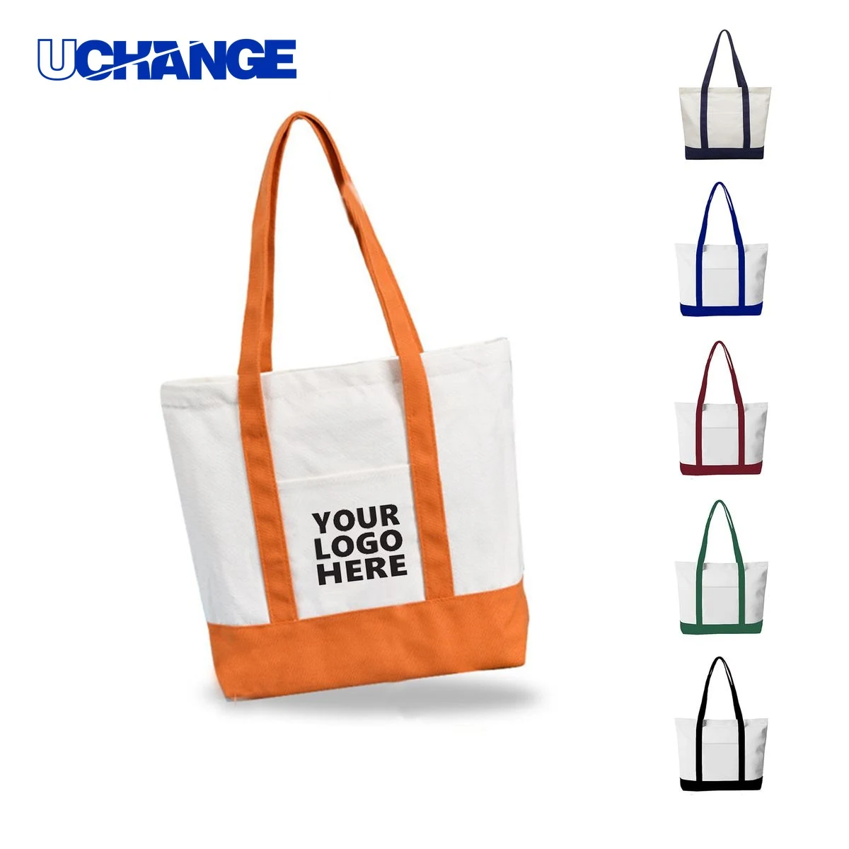 Zipper Canvas Tote Bag 1