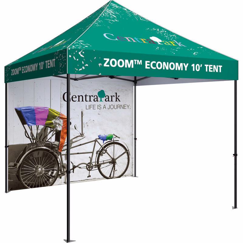 10' Zoom Outdoor Economy & Standard Tent Custom Printed Double-sided Full Wall Graphic Only