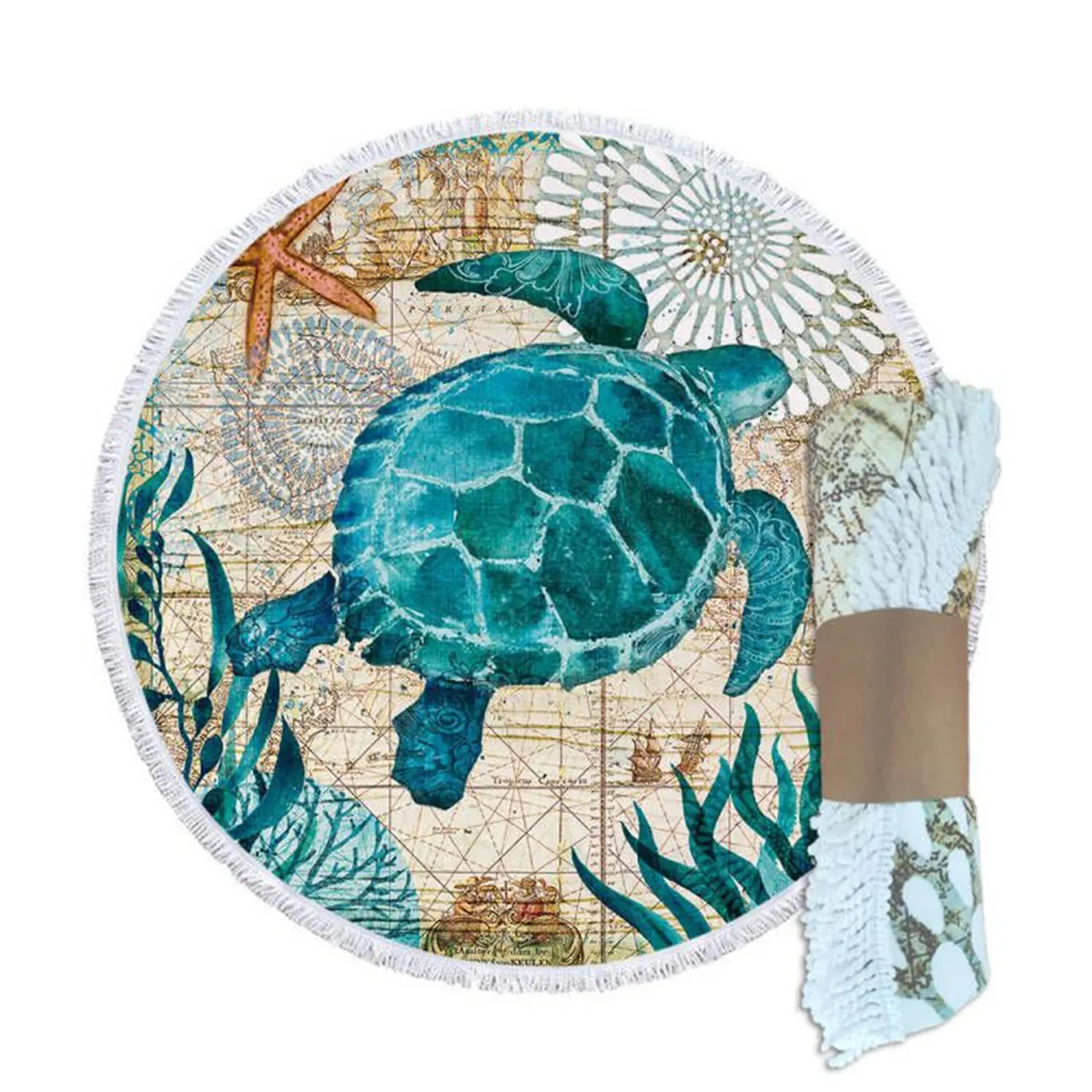 Full Color Round Beach Towel MOQ 50 PCS 1
