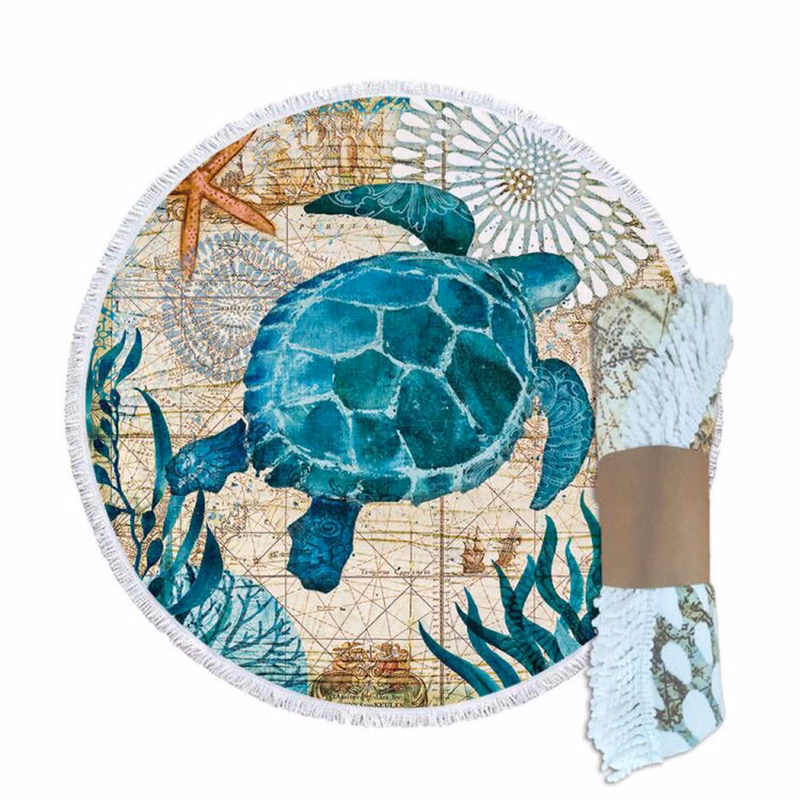 Full Color Round Beach Towel MOQ 50 PCS
