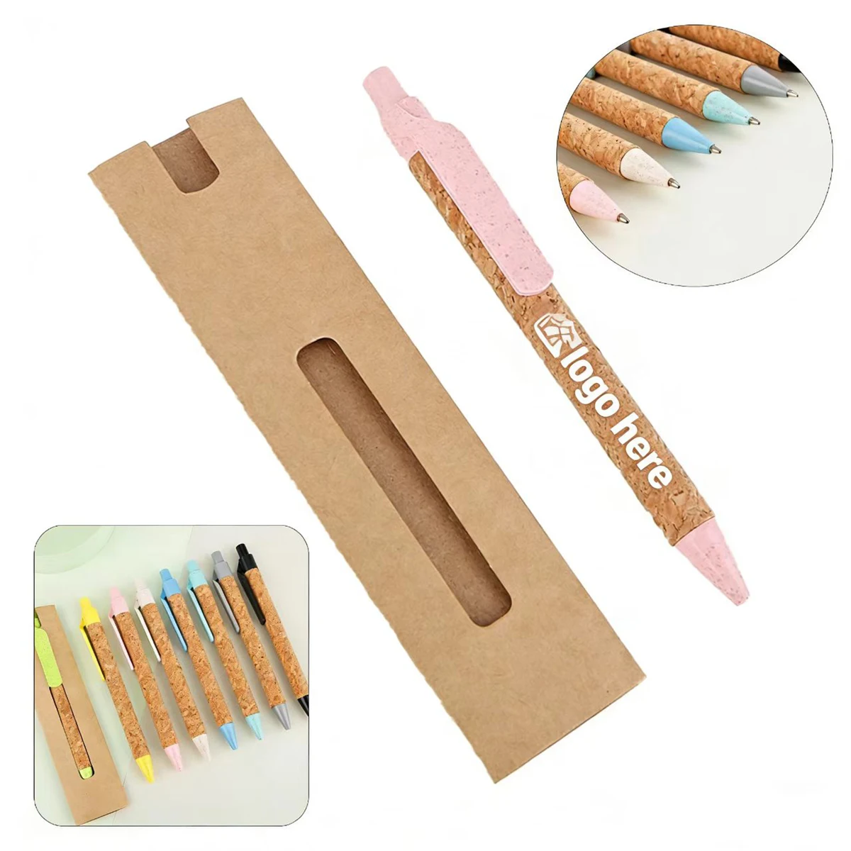 Retractable Wheat Straw Ballpoint Pen 1