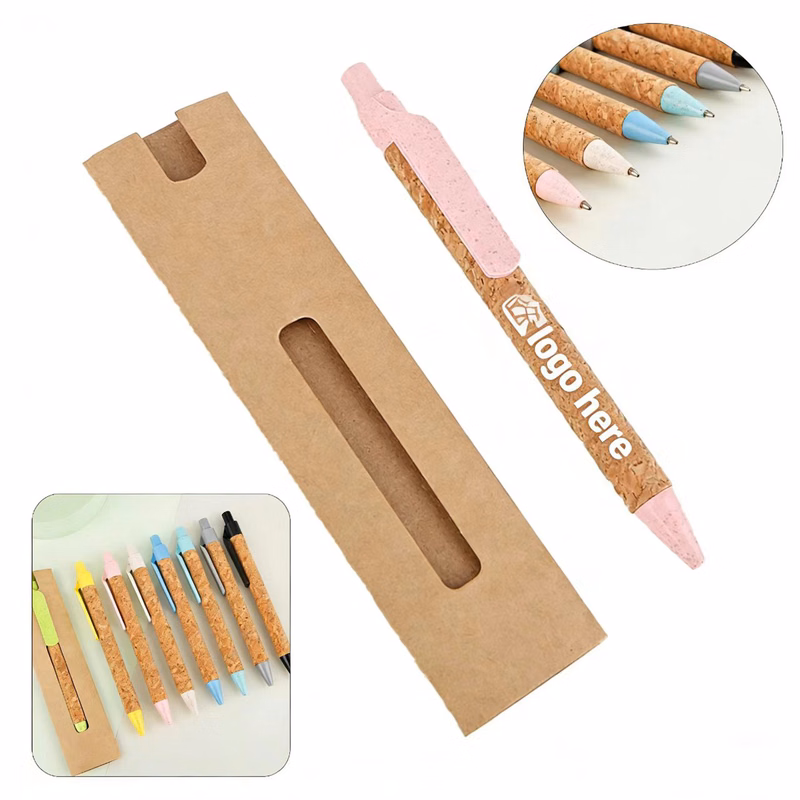 Retractable Wheat Straw Ballpoint Pen