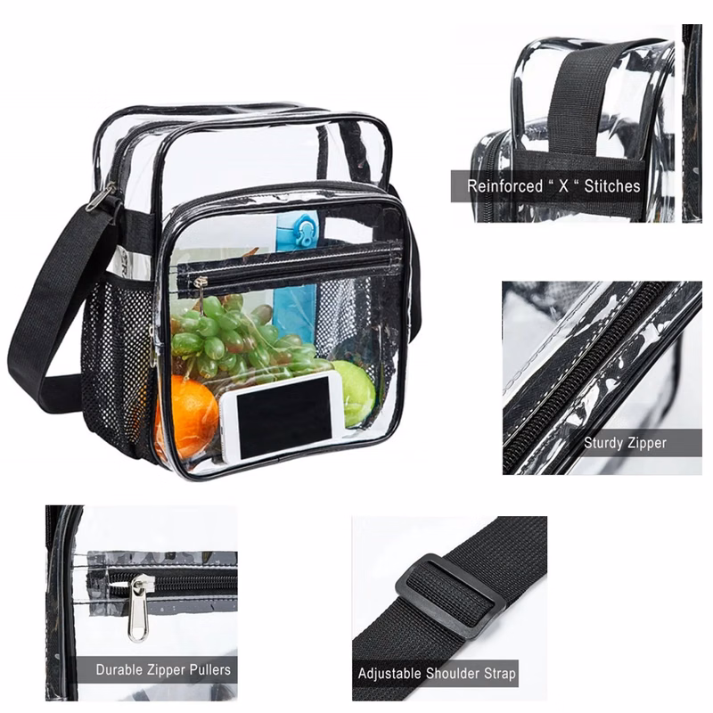 Clear PVC Stadium Approved Crossbody Messenger Shoulder Bag