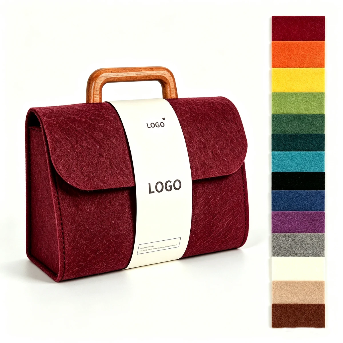 Wooden Handle Felt Gift Bag 1