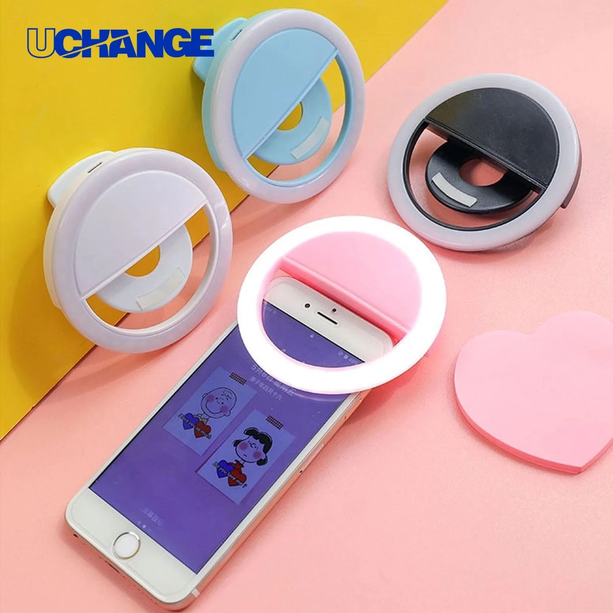 Rechargeable LED Selfie Ring Light Clip for Phone Photography 1
