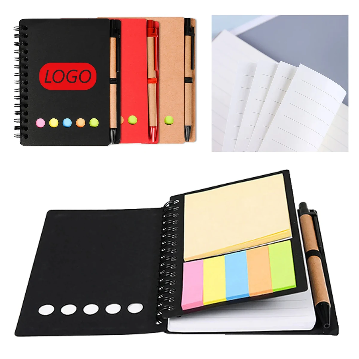 Spiral Steno Pads Lined Notebook with Pen 1