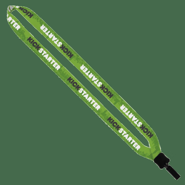 3/4" Dye-Sublimated Lanyard with Plastic Clamshell and Plastic Bulldog Clip