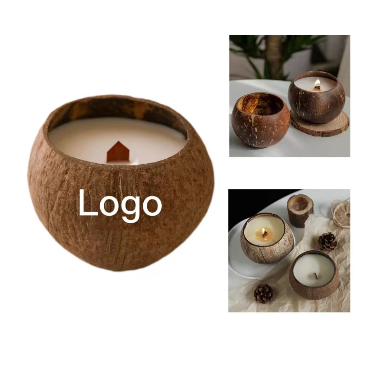 Coconut Shell Wax Candle 1