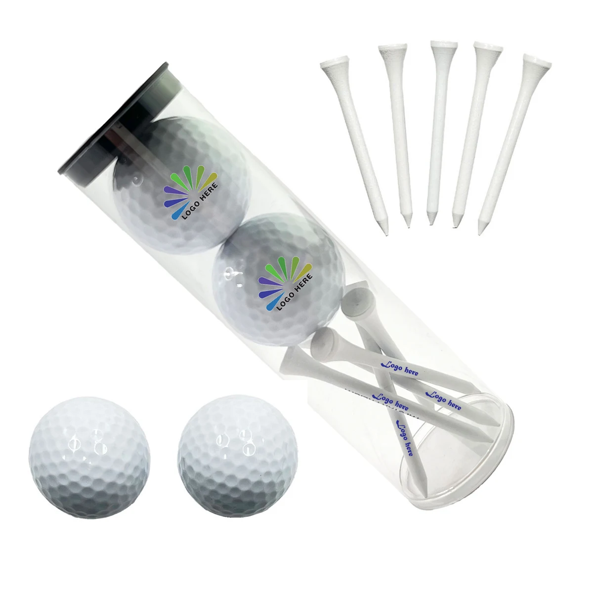 Promotional Golf Ball and Tee Tube Set 1