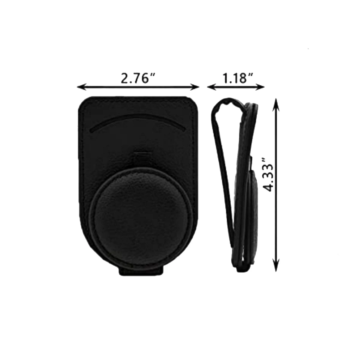 Full Grain Leather Vehicle-Mounted Sunglasses Clip and Card Holder 1