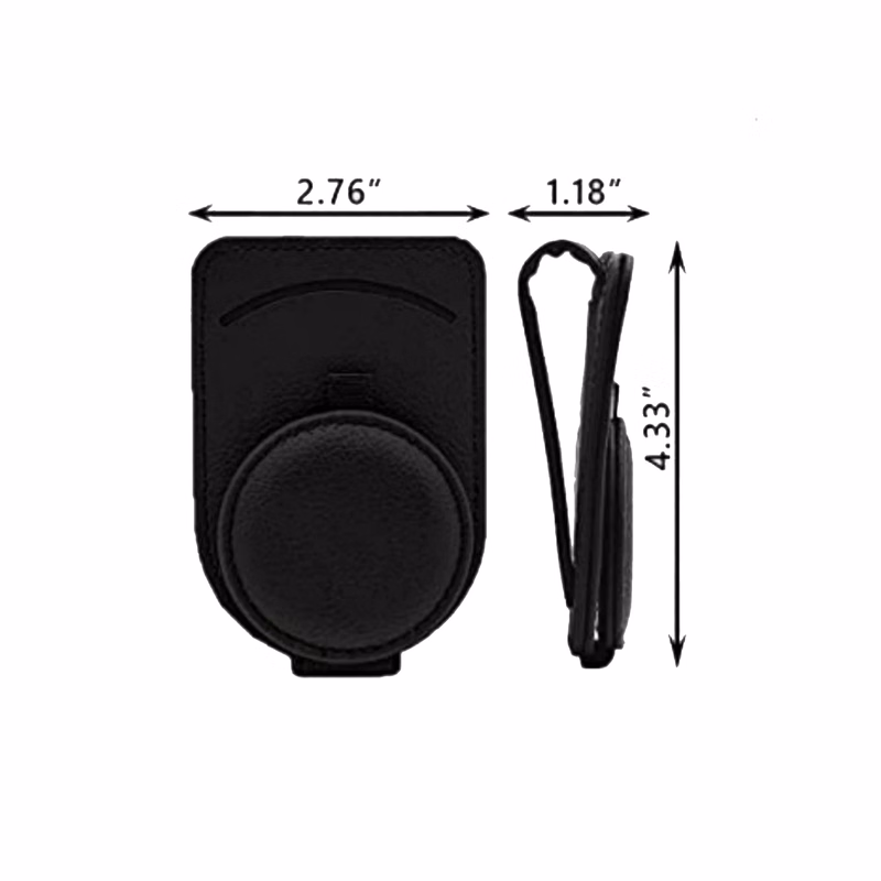 Full Grain Leather Vehicle-Mounted Sunglasses Clip and Card Holder