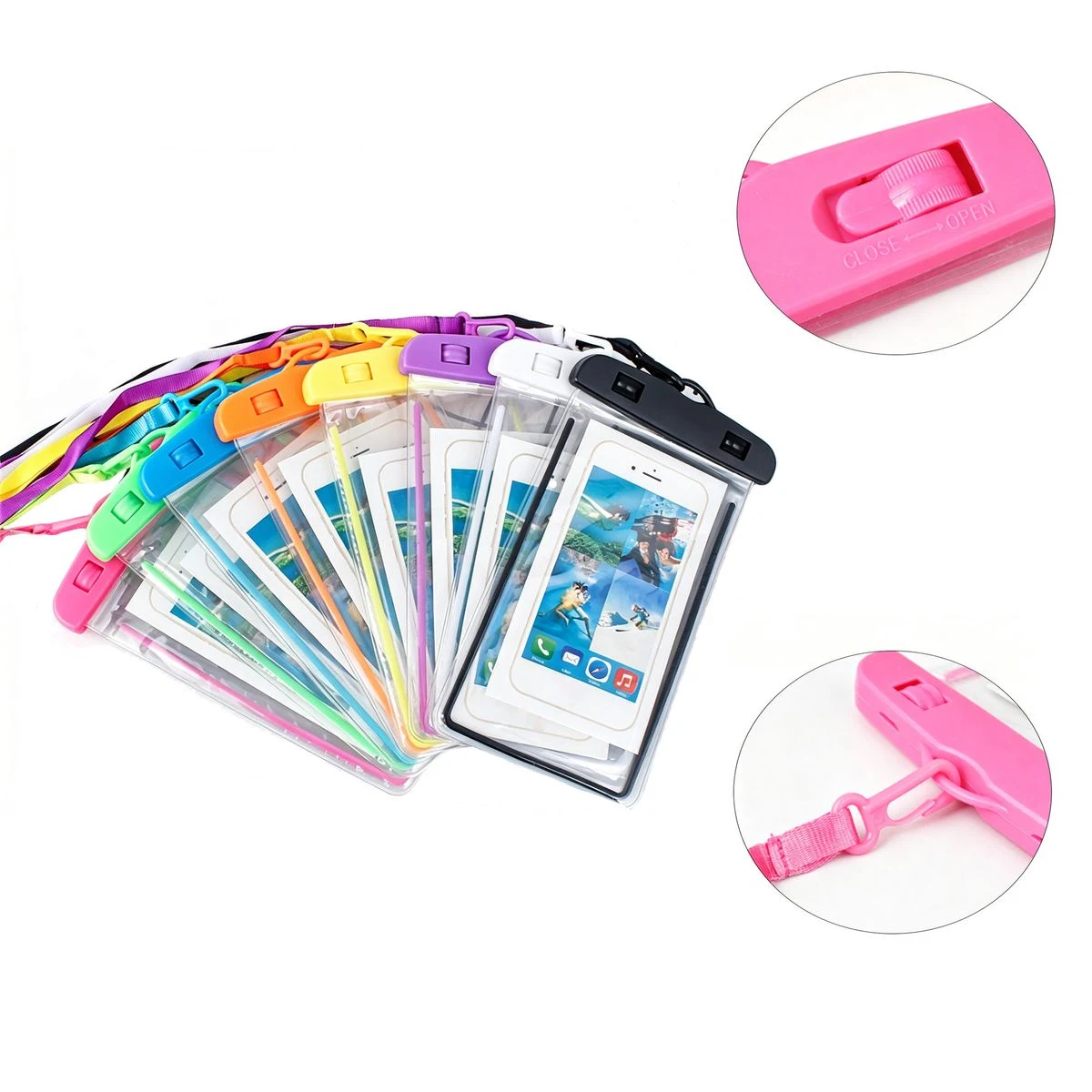 Waterproof Cell Phone Pouch with Touch Screen Window & Lanyard 1