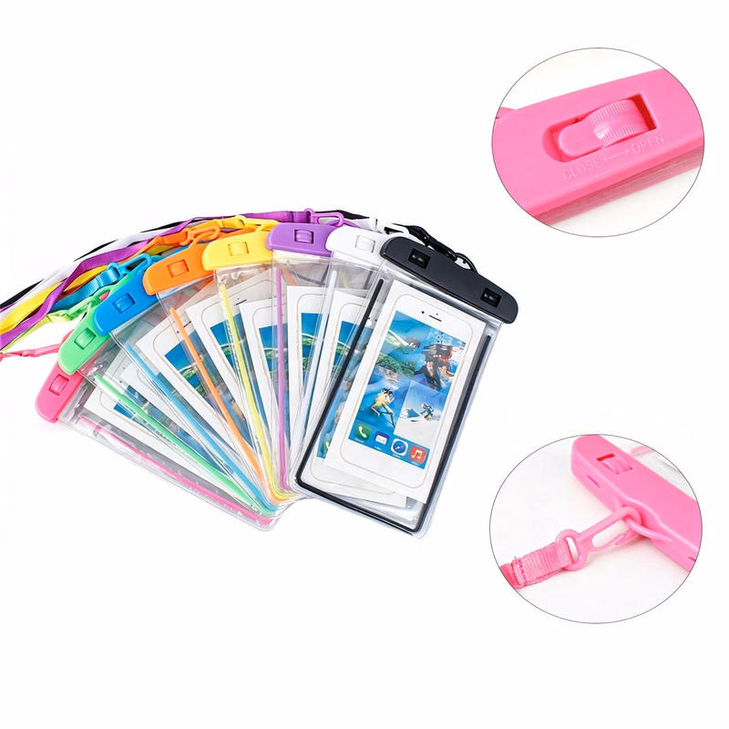 Waterproof Cell Phone Pouch with Touch Screen Window & Lanyard