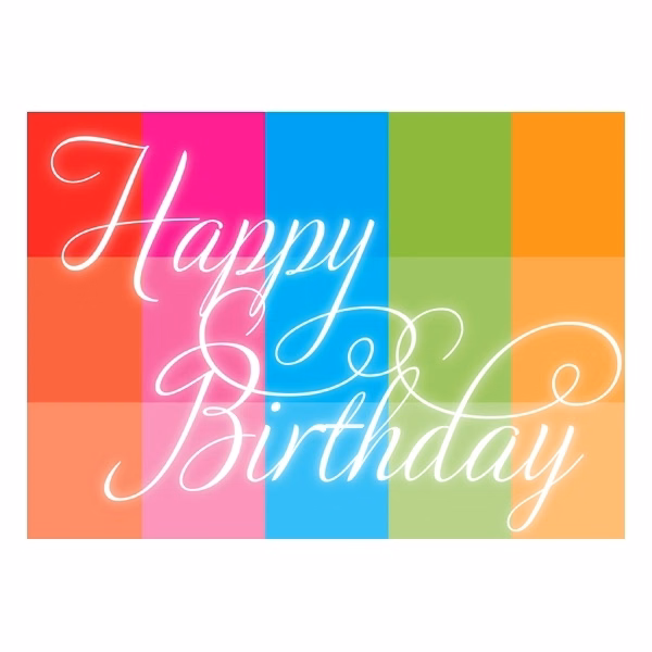 Rainbow Block Birthday Greeting Cards