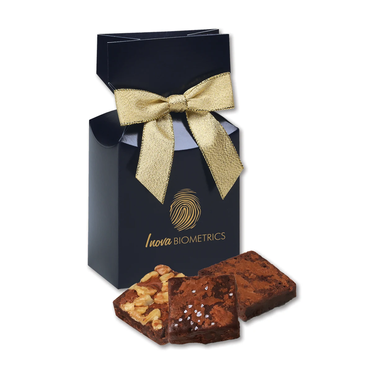 Gourmet Brownies in Navy Premium Delights Gift Box 1