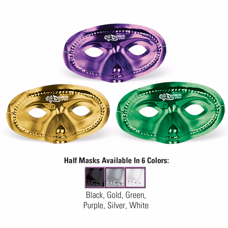 Metallic Half Mask w/ Custom Direct Pad Printed Imprint