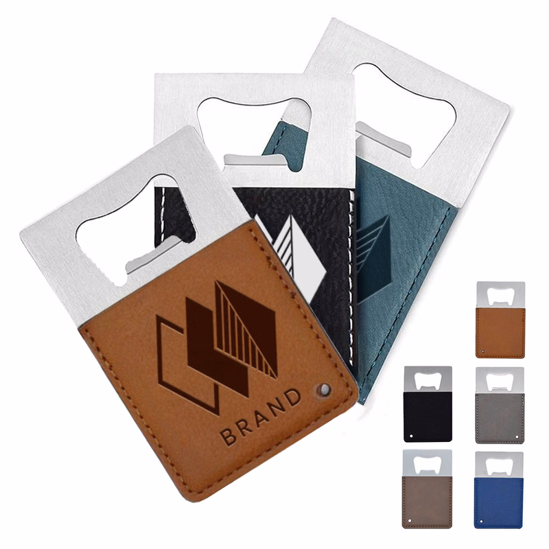 Custom Laser Engraved PU Leather Beer Opener